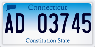 CT license plate AD03745