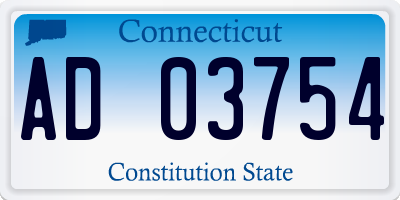 CT license plate AD03754