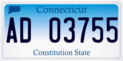 CT license plate AD03755