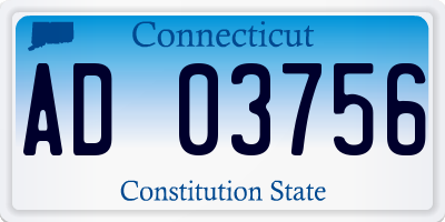 CT license plate AD03756