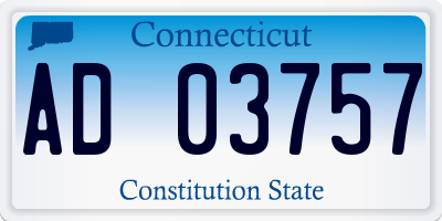 CT license plate AD03757