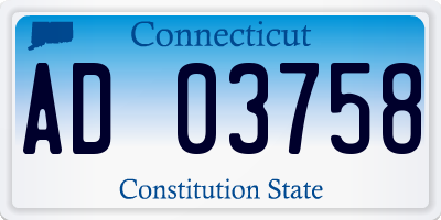CT license plate AD03758