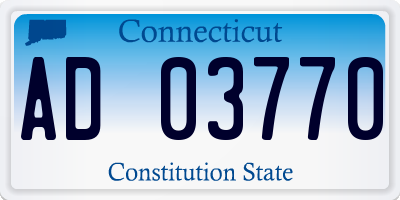 CT license plate AD03770