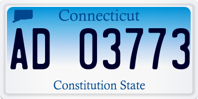 CT license plate AD03773