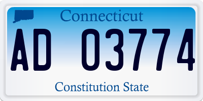 CT license plate AD03774