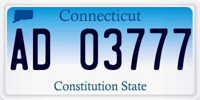 CT license plate AD03777