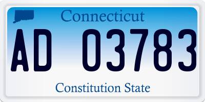 CT license plate AD03783