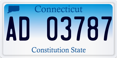CT license plate AD03787