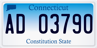 CT license plate AD03790