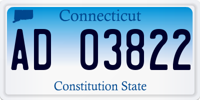 CT license plate AD03822