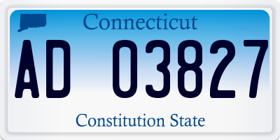 CT license plate AD03827