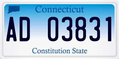 CT license plate AD03831