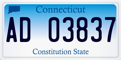 CT license plate AD03837