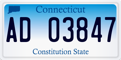 CT license plate AD03847