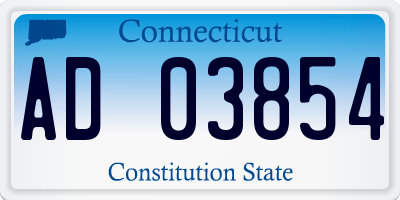 CT license plate AD03854
