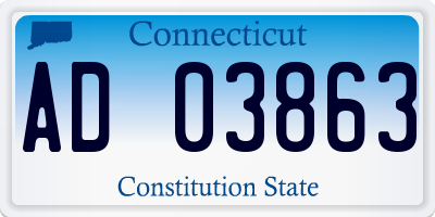 CT license plate AD03863