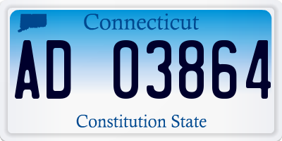 CT license plate AD03864