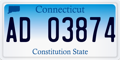 CT license plate AD03874