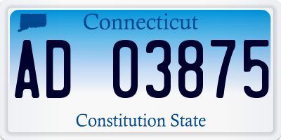 CT license plate AD03875