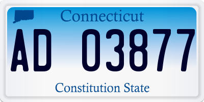 CT license plate AD03877