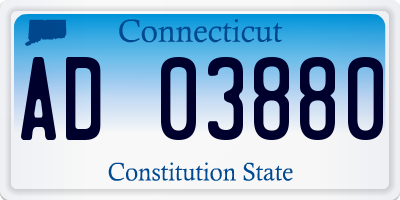 CT license plate AD03880