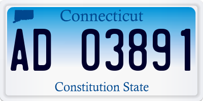 CT license plate AD03891