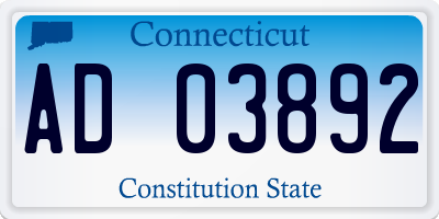 CT license plate AD03892