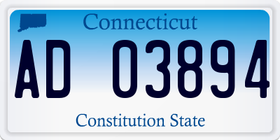 CT license plate AD03894