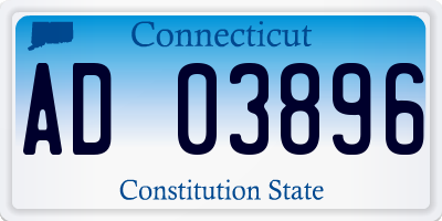 CT license plate AD03896