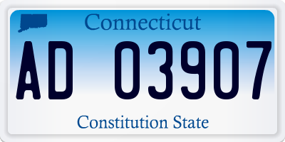 CT license plate AD03907