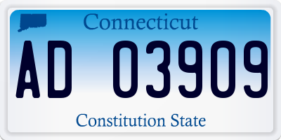 CT license plate AD03909