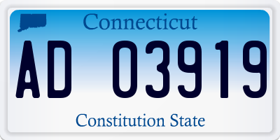 CT license plate AD03919