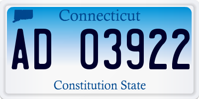 CT license plate AD03922