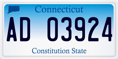 CT license plate AD03924