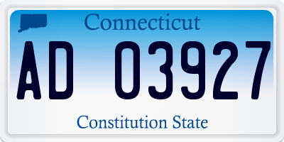 CT license plate AD03927