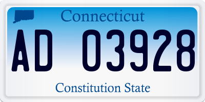 CT license plate AD03928