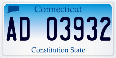 CT license plate AD03932