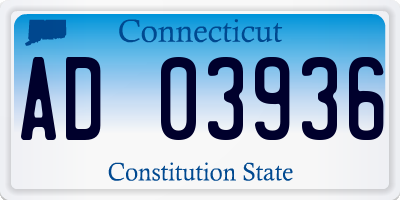 CT license plate AD03936