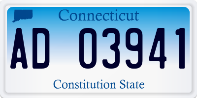 CT license plate AD03941