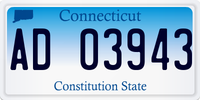 CT license plate AD03943