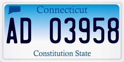 CT license plate AD03958