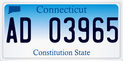 CT license plate AD03965