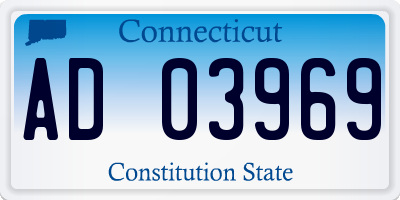 CT license plate AD03969