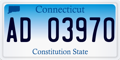CT license plate AD03970