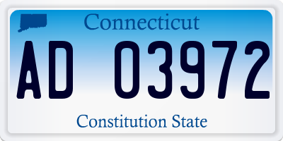 CT license plate AD03972