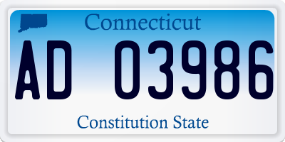 CT license plate AD03986