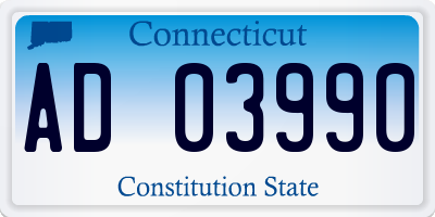 CT license plate AD03990