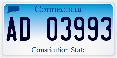 CT license plate AD03993