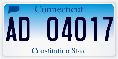 CT license plate AD04017