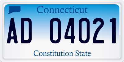 CT license plate AD04021